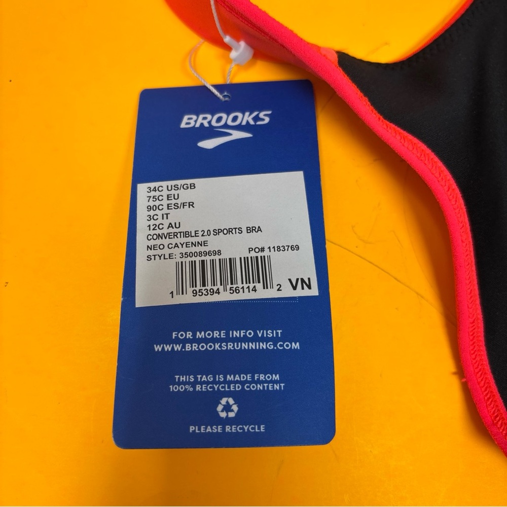 34C Brooks Women's Sports Bra gym workouts running neo cayenne 2.0 convertible - Picture 10 of 16